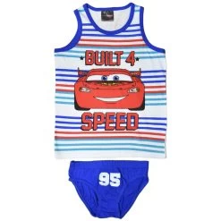 2-tlg. Set: Unterwäsche - Unterhemd & Slip Disney Cars In Blau