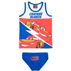 Disney Cars 2-tlg. Set: Unterwäsche - Unterhemd & Slip Lightning McQueen In Blau