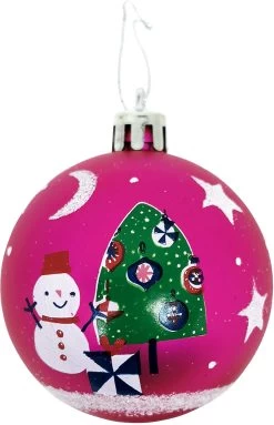 Weihnachtsbaumkugeln/Christbaumkugeln Peppa Pig Fuchsia, 8 Cm, 6 Stück