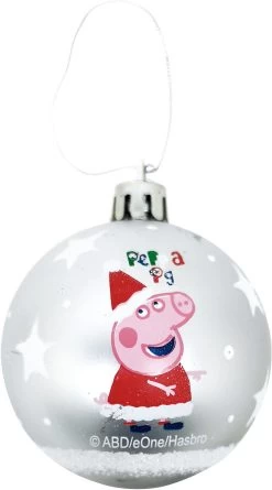 Weihnachtsbaumkugeln/Christbaumkugeln Peppa Pig Silber, 8 Cm, 6 Stück -Disney disney die eiskonigin weihnachtsbaumkugeln christbaumkugeln peppa pig silber 8 cm 6 stuck 1