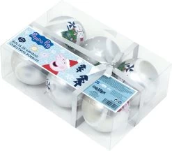 Weihnachtsbaumkugeln/Christbaumkugeln Peppa Pig Silber, 8 Cm, 6 Stück -Disney disney die eiskonigin weihnachtsbaumkugeln christbaumkugeln peppa pig silber 8 cm 6 stuck 2