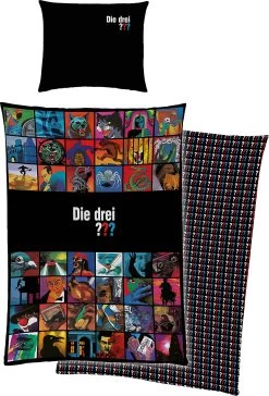 Wende-Bettwäsche DIE DREI ???, Renforcé, 135 X 200 Cm + 80 X 80 Cm