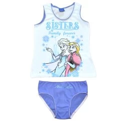 2-tlg. Set: Unterwäsche - Unterhemd & Slip Disney Frozen In Weiß-Lila