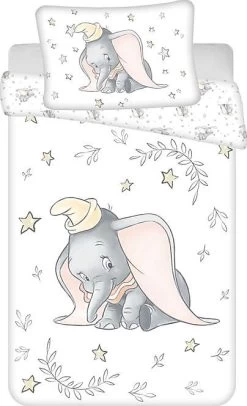 Disney Kinderbettwäsche Dumbo, Stars, 135x100 + 40x60 Cm