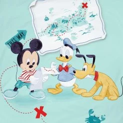 Kinder Bettwäsche-Set "Disney's Mickey Mouse, Pluto & Donald Duck" In Mint -Disney disney mickey mouse kinder bettwasche set disneys mickey mouse pluto and donald duck in mint 4
