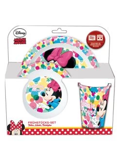 3tlg. Frühstücksset "Minnie Mouse" In Bunt -Disney disney minnie mouse 3tlg fruhstucksset minnie mouse in bunt 3