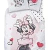 Mädchen Bettwäsche-Set "Disney's Minnie Mouse - Hearts" In Weiß