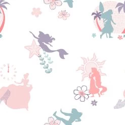 Disney Princess Mädchen Bettwäsche-Set "Arielle, Vaiana, Rapunzel, Cinderella" In Weiß -Disney disney princess madchen bettwasche set arielle vaiana rapunzel cinderella in weiss 3