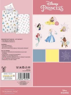 Disney Princess Mädchen Bettwäsche-Set "Arielle, Vaiana, Rapunzel, Cinderella" In Weiß -Disney disney princess madchen bettwasche set arielle vaiana rapunzel cinderella in weiss 5