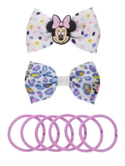 Set Aus Haarspangen Und Haargummis Disney Minnie Maus In Lila